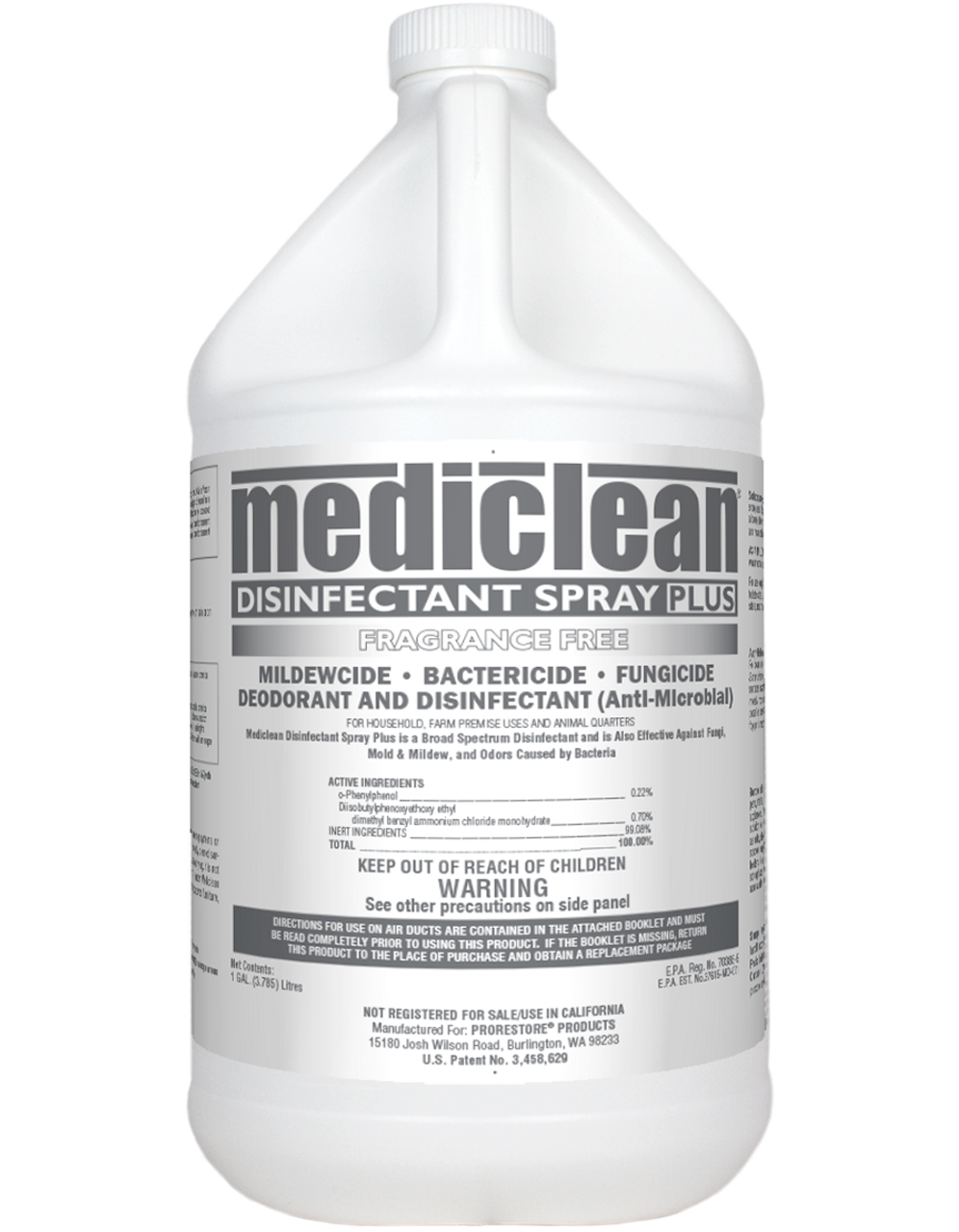 Mediclean Disinfectant Spray Plus Fragrance Free - 1gal