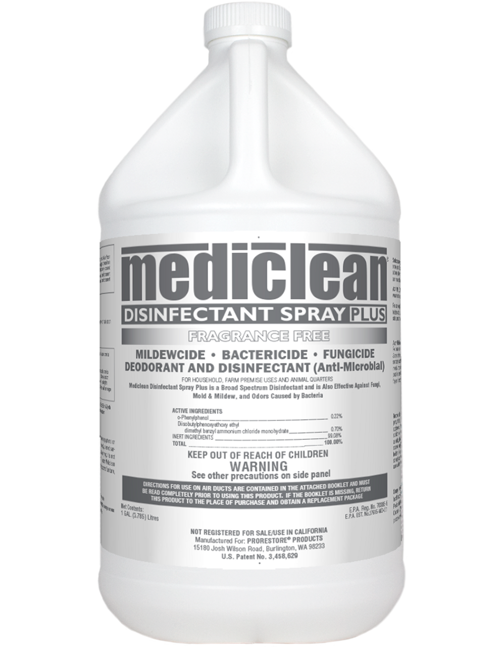 Mediclean Disinfectant Spray Plus Fragrance Free - 1gal