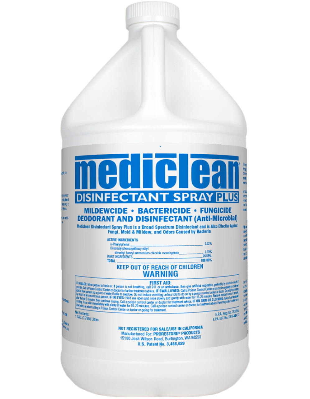 Mediclean Disinfectant Spray Plus - 1gal - CASE of 4ea