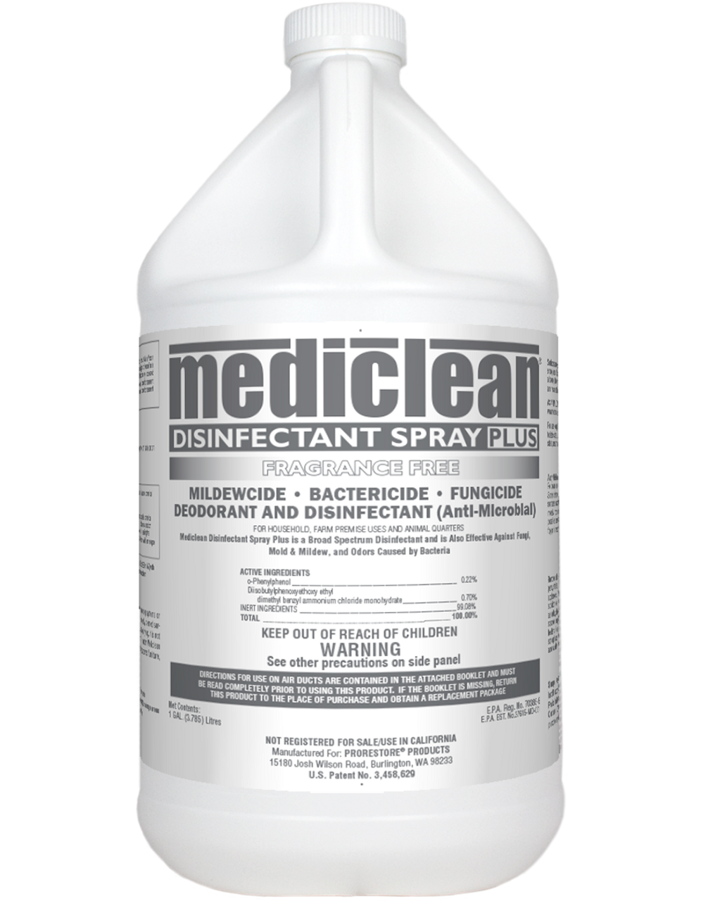 Mediclean Disinfectant Spray Plus Fragrance Free - 1gal - CASE of 4ea