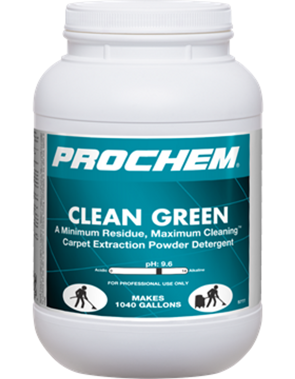 Prochem Clean Green  A Minimum Residue, Maximum Cleaning, Carpet Extraction Powder Detergent  - 6lbs - CASE of 4ea