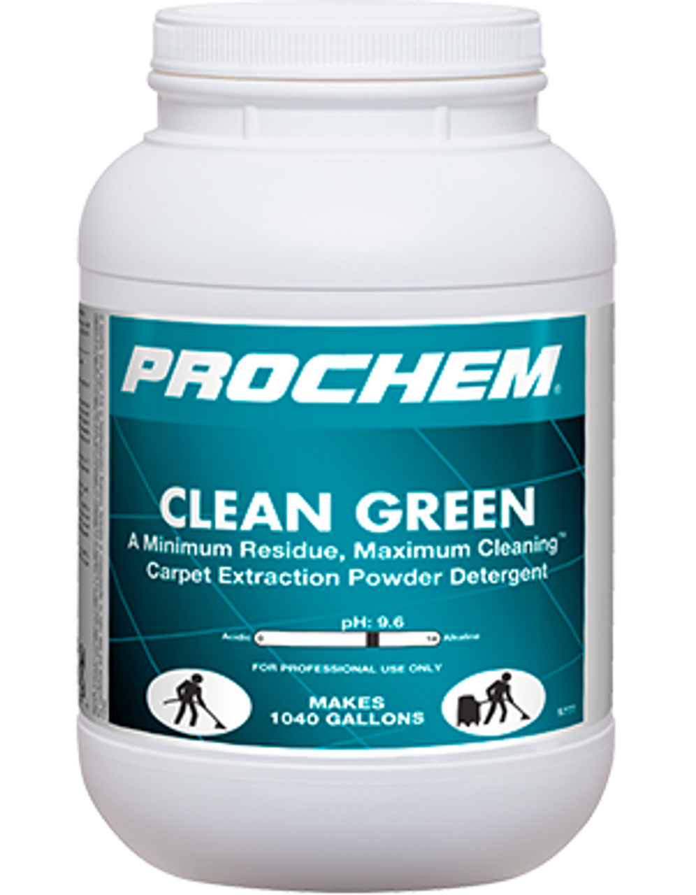 Prochem Clean Green  A Minimum Residue, Maximum Cleaning, Carpet Extraction Powder Detergent  - 6lbs - CASE of 4ea