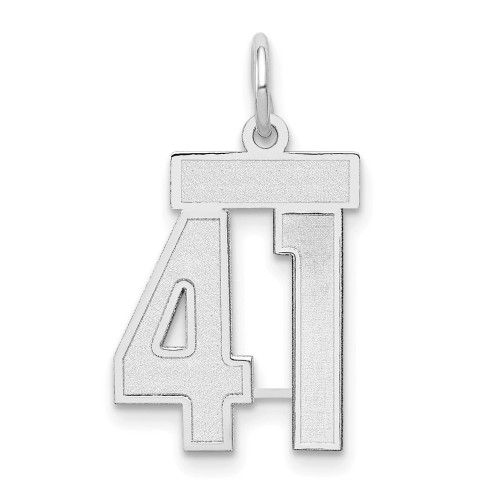 14kw Small Satin Number 41 Charm WSS41