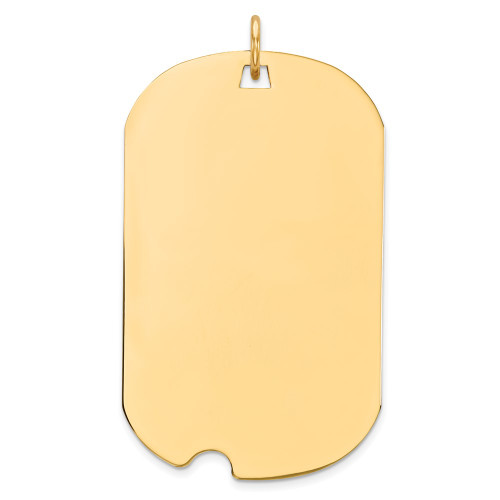 14k Plain .035 Gauge Engraveable Dog Tag w/Notch Disc Charm XM564/35