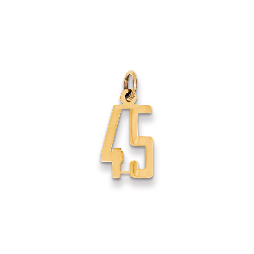 14k Small Elongated Number 45 Charm LES45