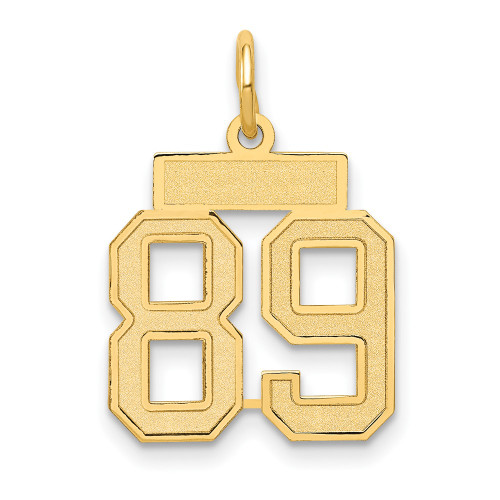 14k Small Satin Number 89 Charm LSS89