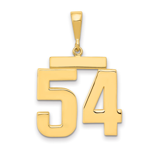 14k Large Polished Number 54 Charm LP54