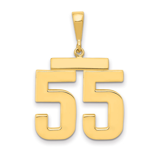 14k Large Polished Number 55 Charm LP55