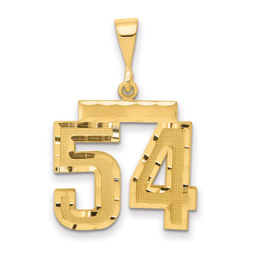 14k Medium Diamond-cut Number 54 Charm MN54