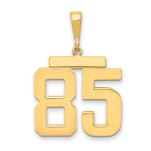 14k Large Polished Number 85 Charm LP85