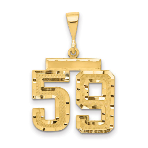 14k Medium Diamond-cut Number 59 Charm MN59