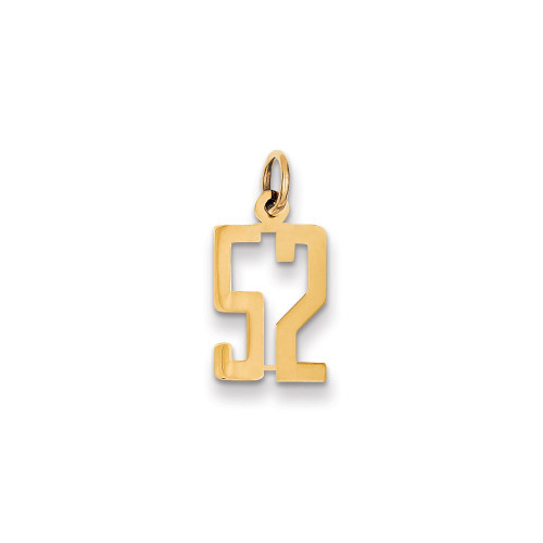 14k Small Elongated Number 52 Charm LES52