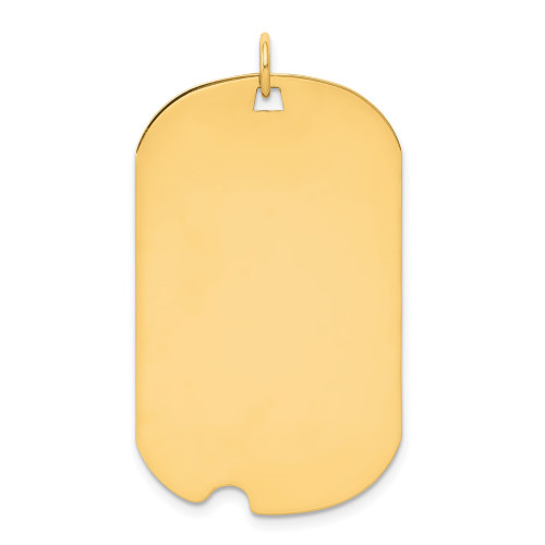 14k Plain .027 Gauge Engravable Dog Tag w/Notch Disc Charm XM572/27