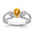 14k White Gold 6x4mm Oval Citrine AAA Diamond ring Y2082CI/AAA
