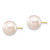 14k 7-8mm Round White Saltwater Akoya Cultured Pearl Stud Post Earrings XF301E