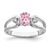 14k White Gold 6x4mm Oval Pink Tourmaline AA Diamond ring Y2082PT/AA