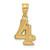 14k Polished Etched Number 4 Pendant AEN04