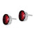 14k White Gold 10x8mm Oval Garnet Checker Earrings XE90WGC