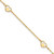 14K Polished Heart 9in Plus 1in ext Anklet ANK313-9