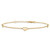 14K Polished Heart 9in Plus 1in ext Anklet ANK313-9