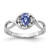 14k White Gold 6x4mm Oval Tanzanite AA Diamond ring Y2086T/AA