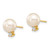 14k 7-8mm White Round Freshwater Cultured Pearl .10ct Diamond Post Earrings XF493E