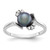 14k White Gold 6mm Black FW Cultured Pearl AAA Diamond ring Y2015BP/AAA