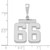 14kw Medium Polished Number 66 Charm WMP66