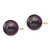 14k 10-11mm Black Round Freshwater Cultured Pearl Stud Post Earrings X100PB