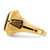 14k Men's Polished, Antiqued and Textured with Synthetic Blue Spinel Masonic Ring Y4075M