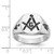 14k White Gold Men's Polished and Grooved with Black Enamel Masonic Ring Y4048M