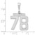 14kw Medium Polished Number 78 Charm WMP78