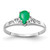 14k White Gold 6x4mm Pear Emerald ring Y2101E