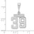 14kw Small Polished Number 39 Charm WSP39