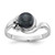 14k White Gold 6mm Black FW Cultured Pearl AA Diamond Ring Y4316BP/AA