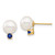 14K 7-7.5mm White Round Freshwater Cultured Pearl Sapphire Post Earrings XF753E/S
