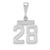 14kw Small Polished Number 28 Charm WSP28