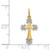 14K w/Rhodium Cross Charm XR1208