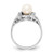 14k White Gold 6mm FW Cultured Pearl AAA Diamond ring Y4362PL/AAA