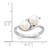 14k White Gold 6mm Black FW Cultured Pearl AA Diamond ring Y4367BP/AA