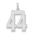 14kw Small Satin Number 44 Charm WSS44
