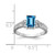14k White Gold 7x5mm Emerald Cut Blue Topaz AA Diamond ring Y2266BT/AA