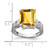 14k White Gold 12x10mm Emerald Cut Citrine AAA Diamond ring Y2270CI/AAA