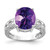 14k White Gold 12x10mm Oval Amethyst VS Diamond ring Y2271AM/VS