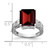 14k White Gold 12x10mm Emerald Cut Garnet VS Diamond ring Y2270GA/VS