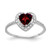14k White Gold 6mm Heart Garnet VS Diamond ring Y4438GA/VS