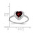 14k White Gold 6mm Heart Garnet VS Diamond ring Y4438GA/VS