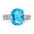14k White Gold 12x10mm Oval Blue Topaz AA Diamond ring Y2271BT/AA