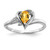 14k White Gold 6x4mm Pear Citrine Checker AA Diamond ring Y4560CC/AA