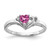 14k White Gold 4mm Heart Pink Sapphire VS Diamond ring Y4587SP/VS